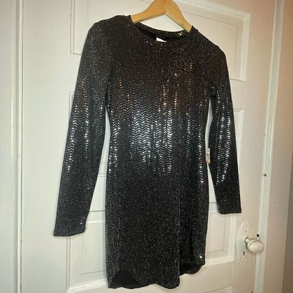Juniors Disco Ball Dress in Gunmetal - Picture 7 of 14
